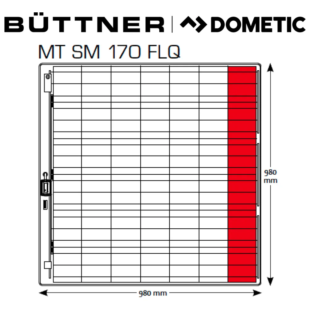 170WP 98x98cm Flat Light Q Büttner zonnepaneel(1x)