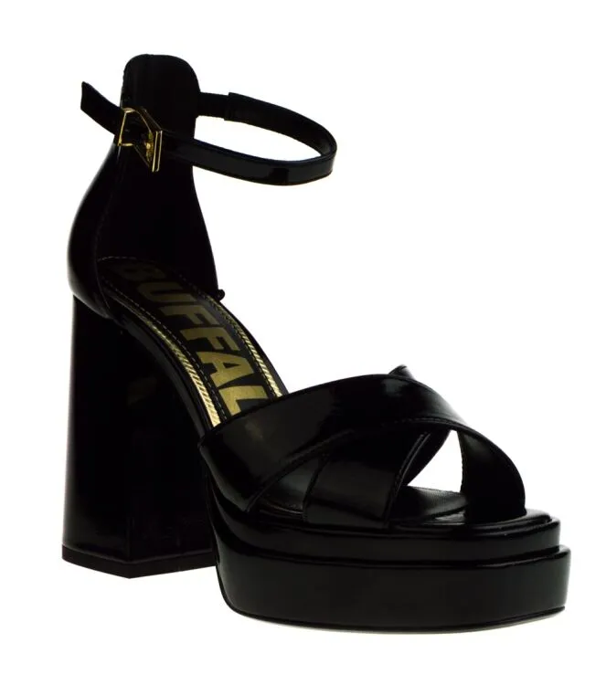 Buffalo May Cross 1291454 Sandalen plateauzool Zwart