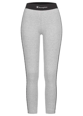 Champion Dames Legging met contrasterende strepen en logo-opdruk lichtgrijs zwart