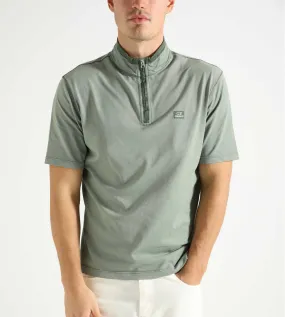 C.P. Company Tacting Piquet Zipped Polo Shirt Duck Green