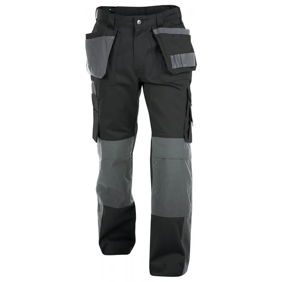 Dassy Seattle Tweekleurige holsterzakkenbroek met kniezakken Zwart/Cementgrijs 300gr