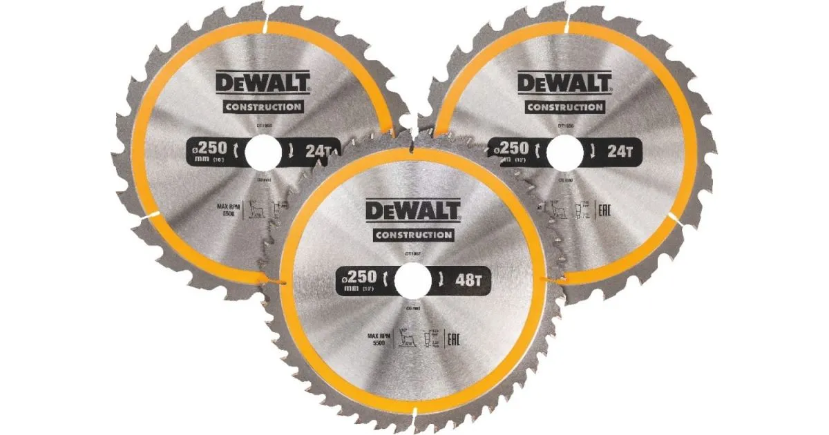 DeWALT CONSTRUCTION zaagbladenset, 250 x 30 mm (3 stuks) DT1963