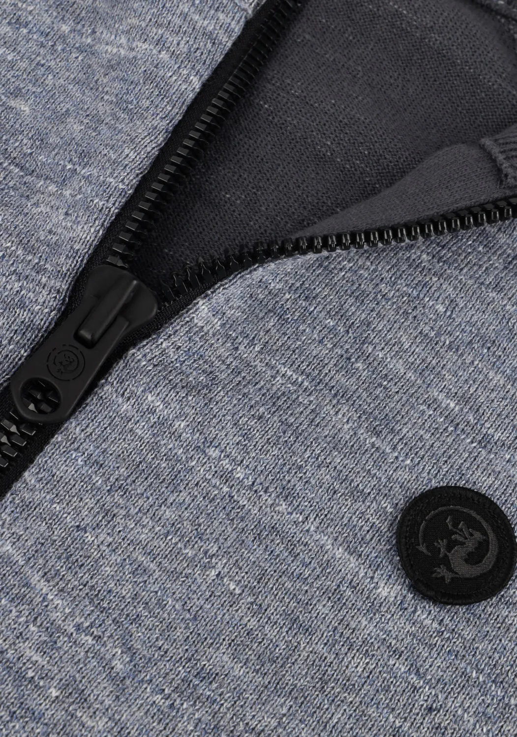 donkerblauwe cast iron trui half zip collar cotton heather plated half zip