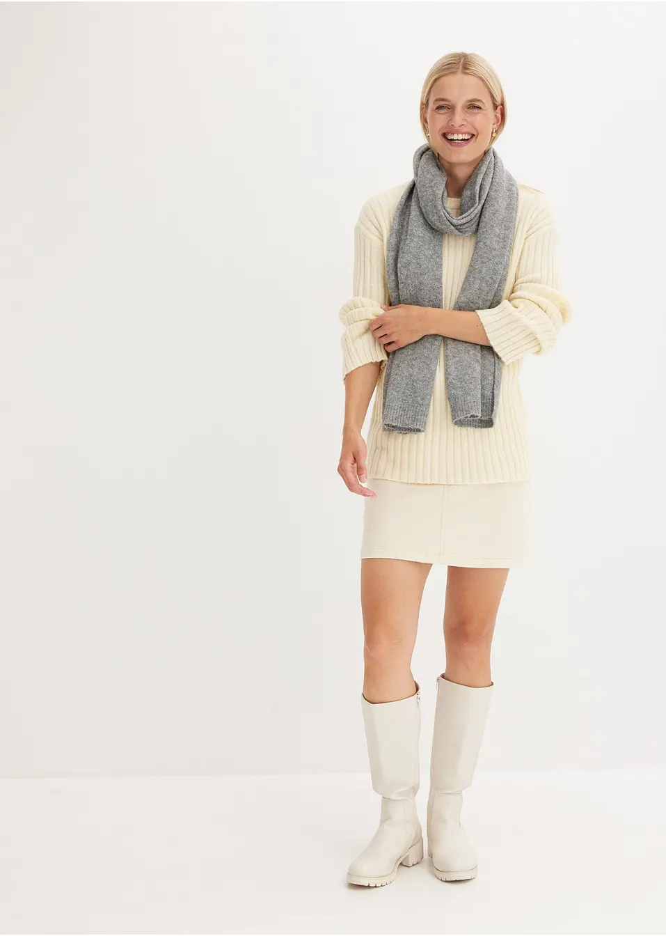Geribde oversized trui   