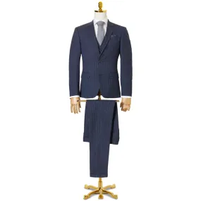 Henk ter Horst 3-delig herenkostuum met krijtstreep Blauw