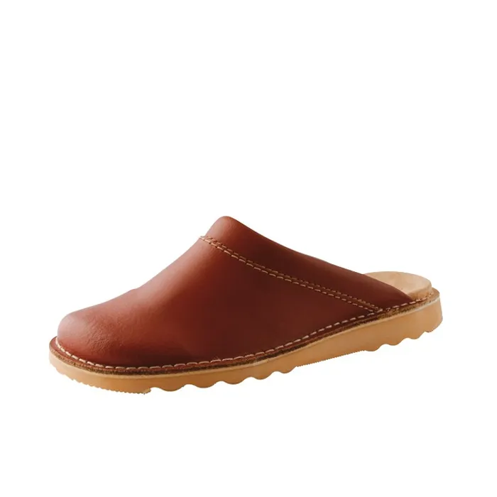 Heren slipper Gevavi 2165 leder bruin ( onbeveiligd)