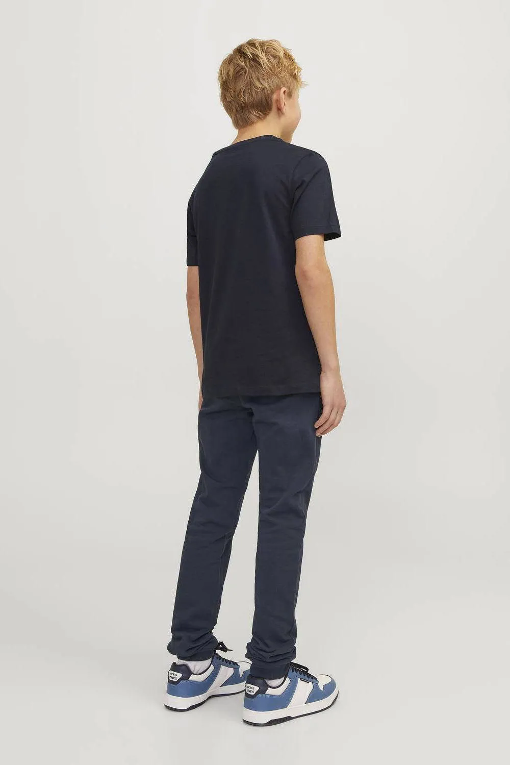 Jack & jones JUNIOR joggingbroek JPSTGORDON JJSWIFT met logo donkerblauw Jongens Sweat 152