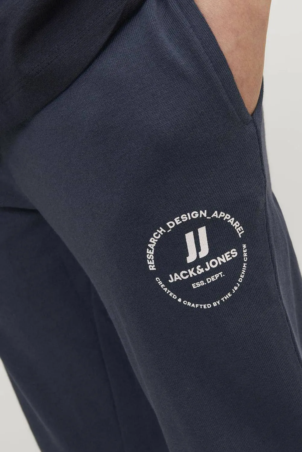 Jack & jones JUNIOR joggingbroek JPSTGORDON JJSWIFT met logo donkerblauw Jongens Sweat 152
