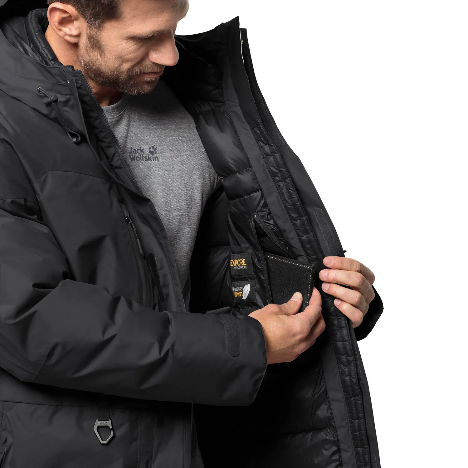 Jas Jack Wolfskin Men North Ice Parka Black