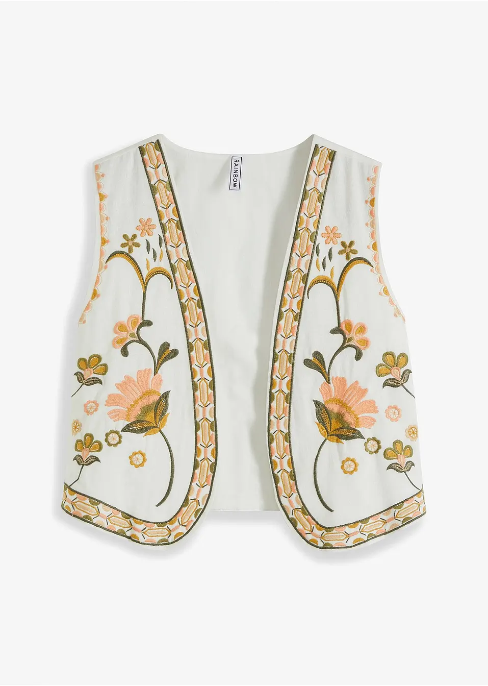 Katoenen vest met borduursel   