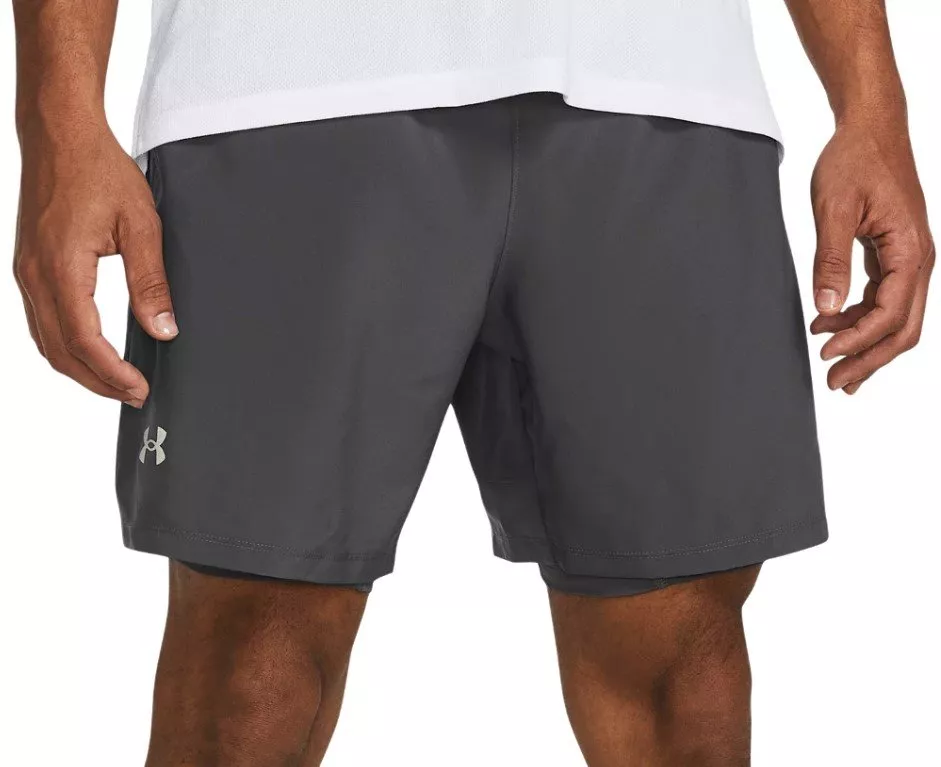 KORTE BROEK MET SLIP UNDER ARMOUR UA LAUNCH 7'' 2IN1 SHORTSGRY