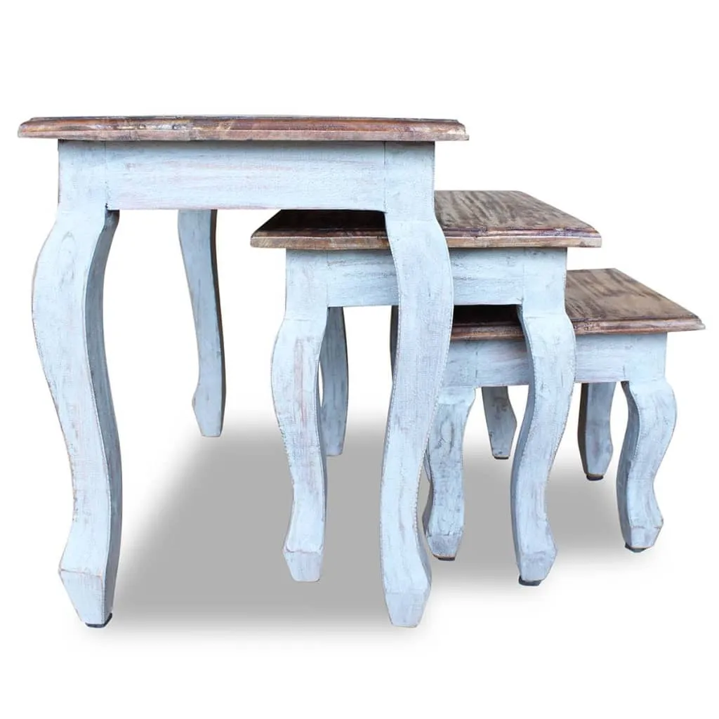 MEDINA 3DELIGE TAFELTJESSET MASSIEF GERECYCLED HOUT