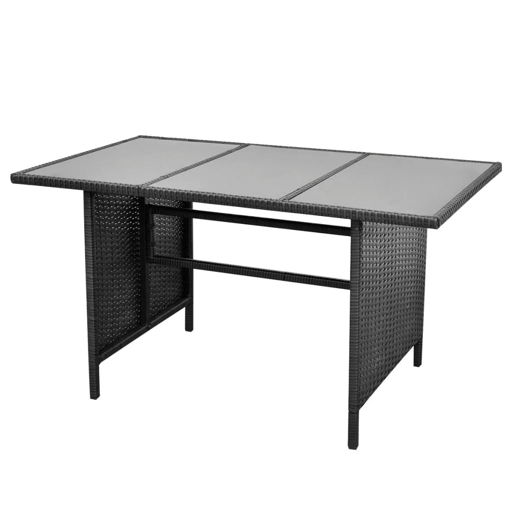 MEDINA 4DELIGE LOUNGESET MET KUSSENS POLY RATTAN ZWART