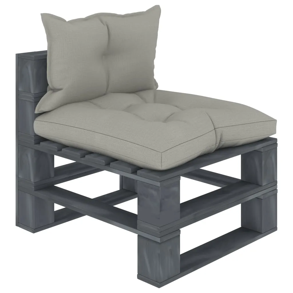 MEDINA 7DELIGE LOUNGESET MET TAUPEKLEURIGE KUSSENS PALLET HOUT
