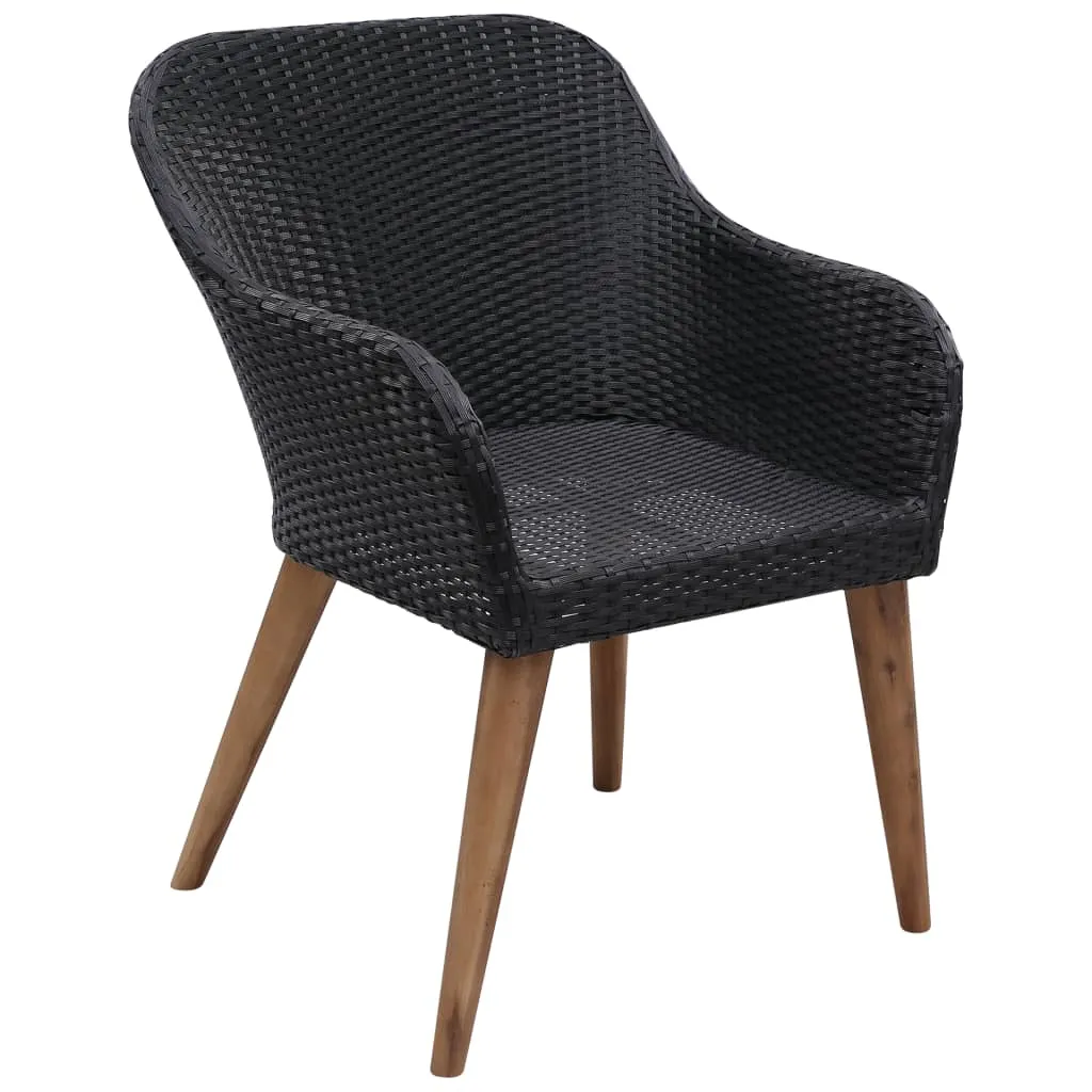 MEDINA 7DELIGE TUINSET MET KUSSENS POLY RATTAN ZWART