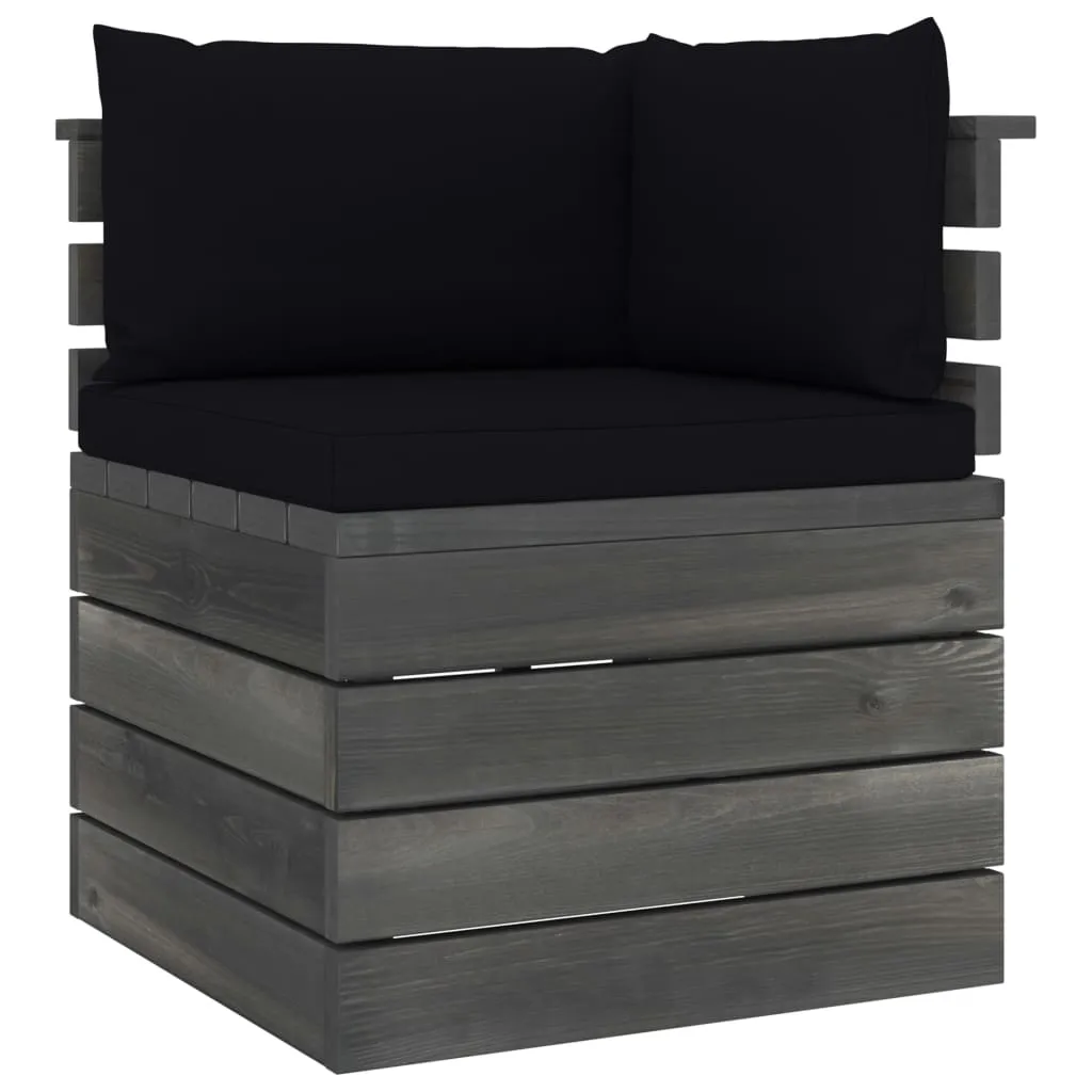 MEDINA 8DELIGE LOUNGESET MET KUSSENS PALLET MASSIEF GRENENHOUT