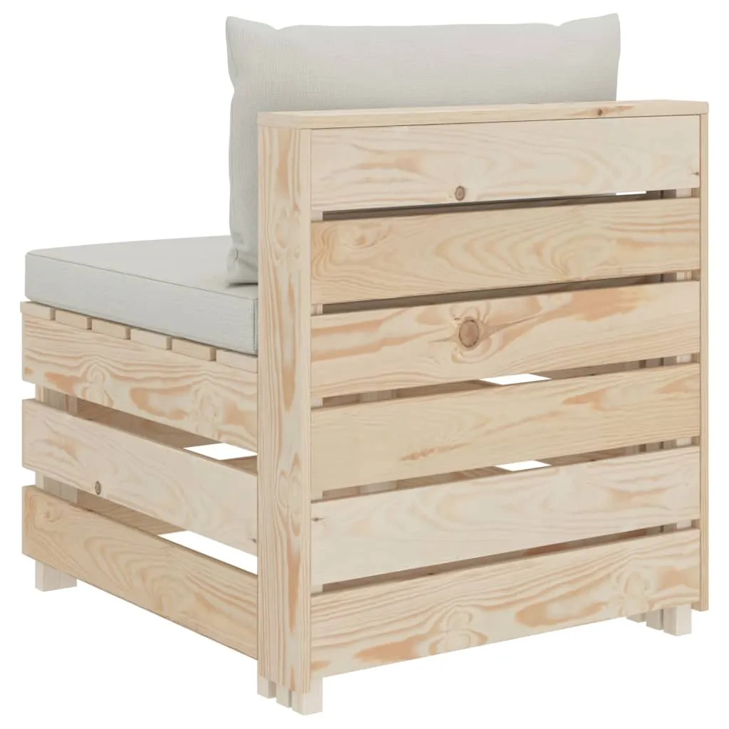 MEDINA 9DELIGE LOUNGESET MET BEIGE KUSSENS PALLET HOUT