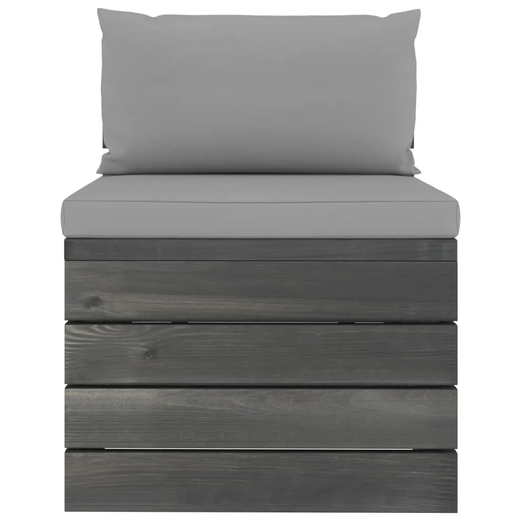 MEDINA 9DELIGE LOUNGESET MET KUSSENS PALLET MASSIEF GRENENHOUT
