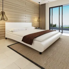 Medina Bed met traagschuim matras kunstleer wit 180x200 cm