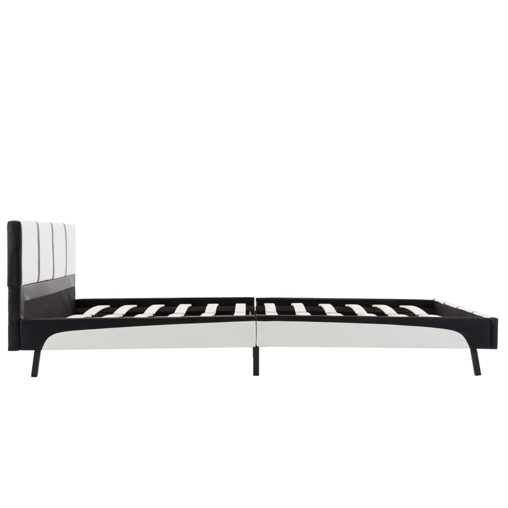 Medina Bedframe kunstleer wit en zwart 120x200 cm