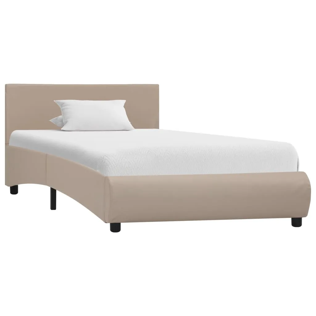 Medina Bedframe met LED kunstleer cappuccino 100x200 cm