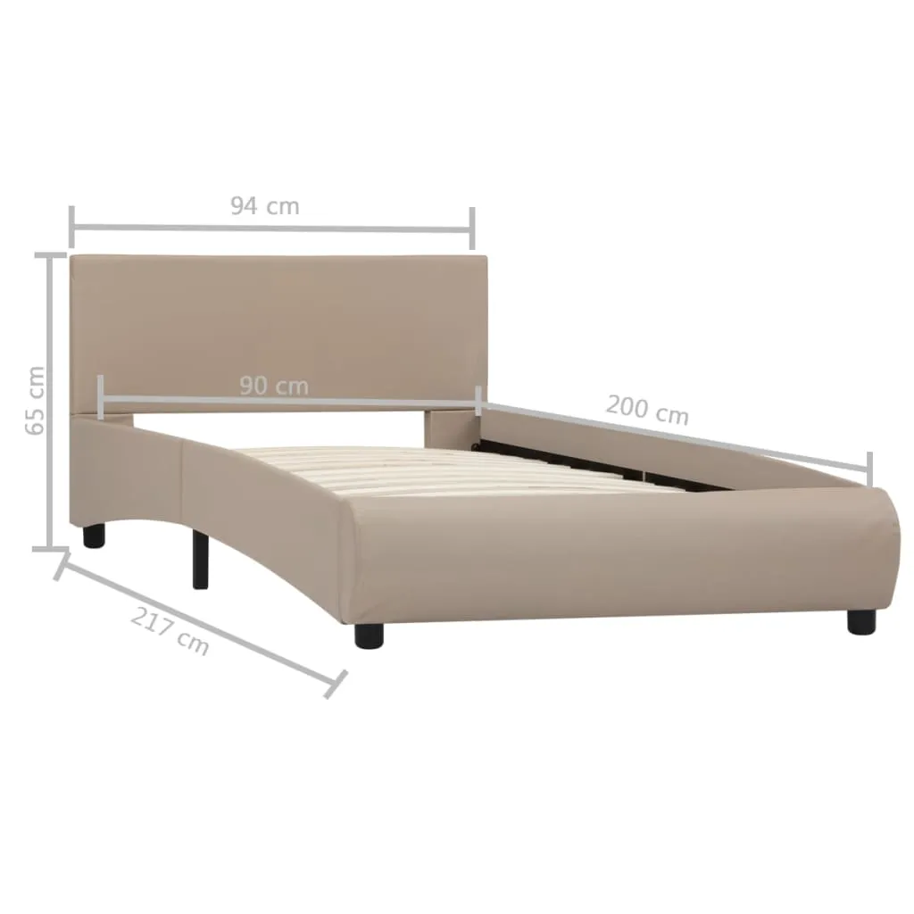 Medina Bedframe met LED kunstleer cappuccino 100x200 cm