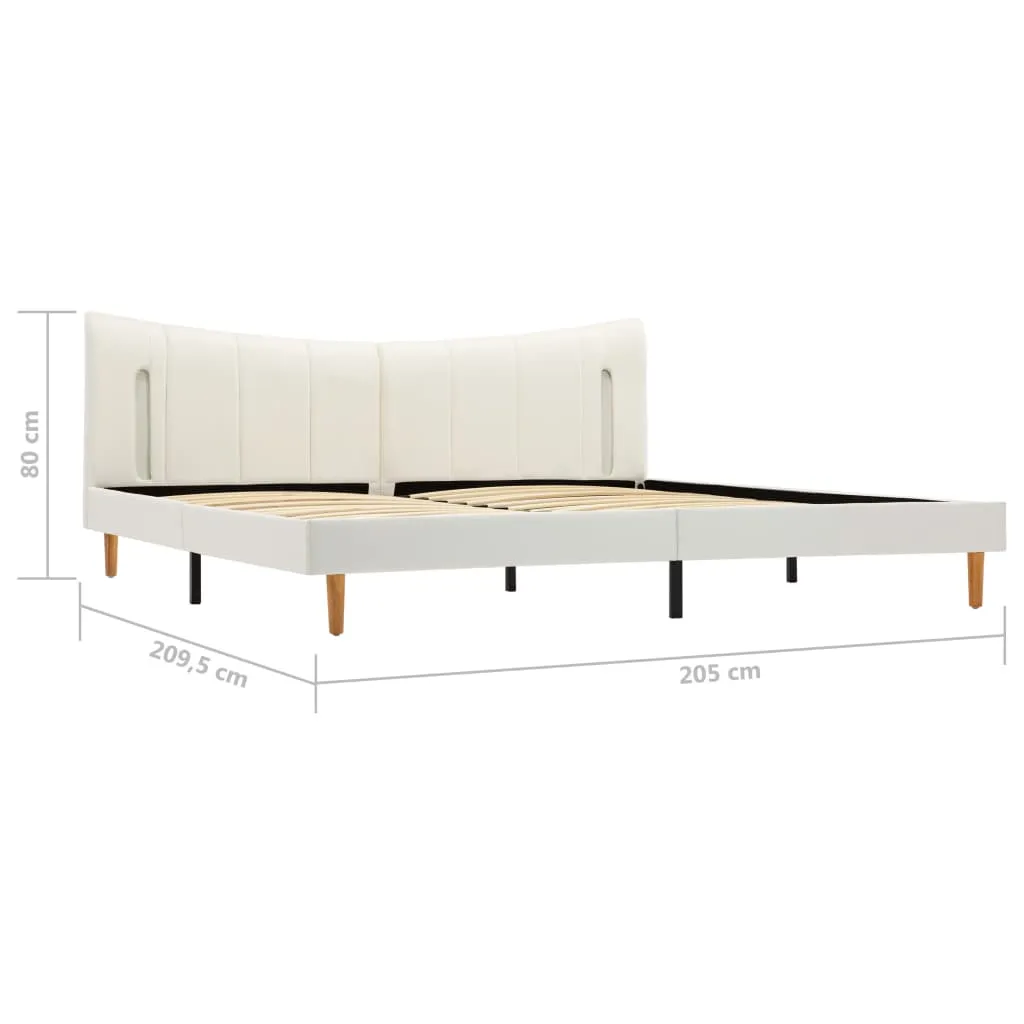 Medina Bedframe met LED kunstleer wit 200x200 cm