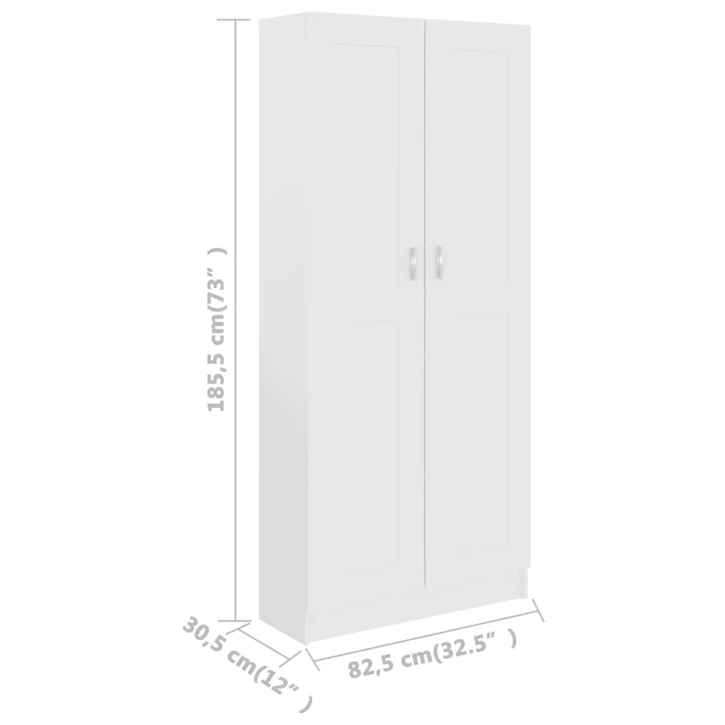 Medina Boekenkast 82,5x30,5x185,5 cm spaanplaat wit