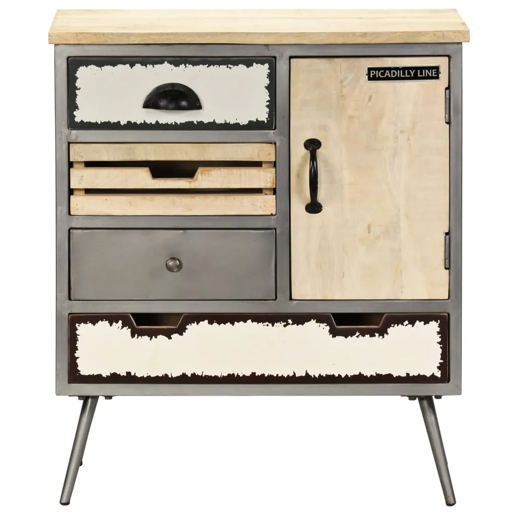 Medina Dressoir 65x33x76 cm massief mangohout en staal