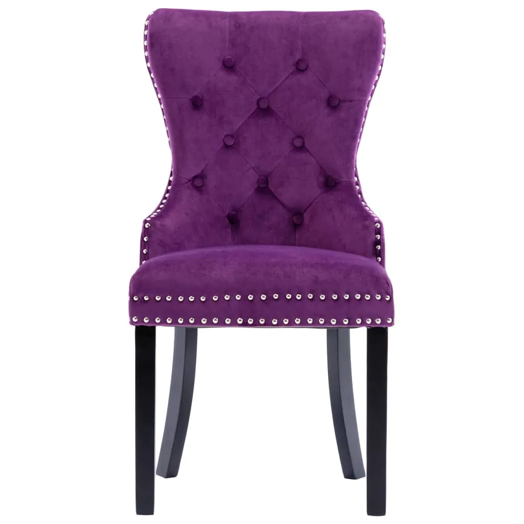 Medina Eetkamerstoelen 2 st fluweel paars