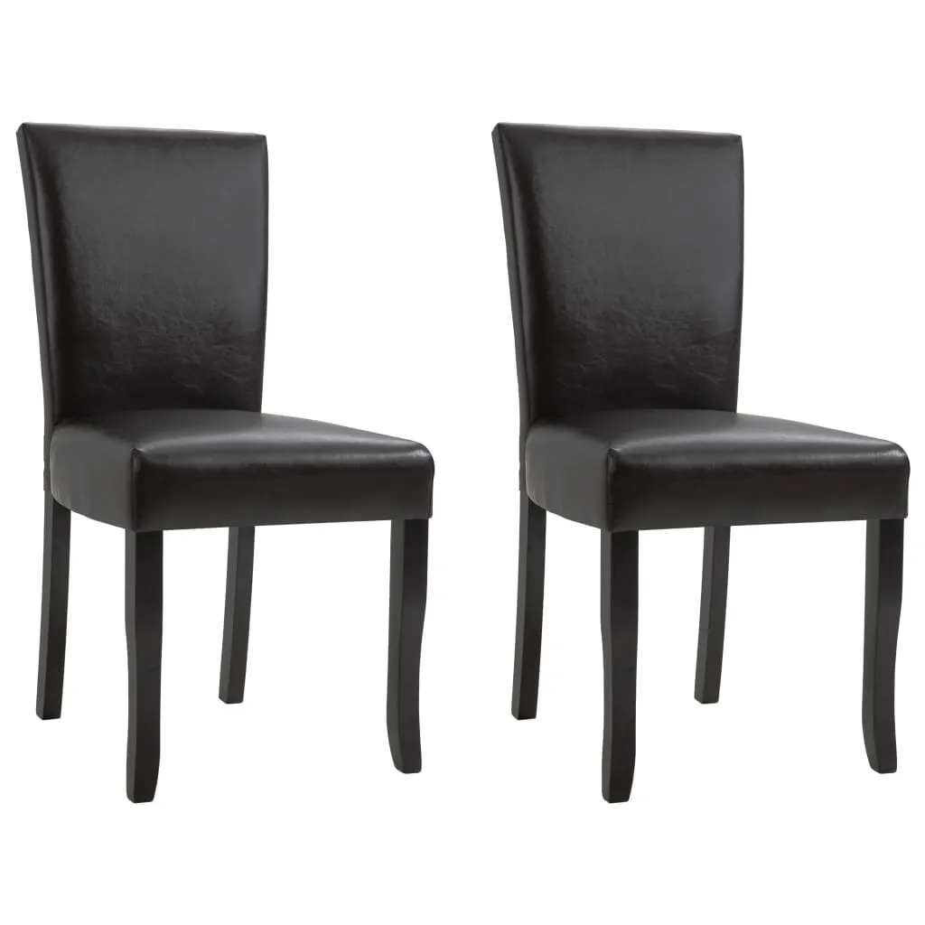 Medina Eetkamerstoelen 2 st kunstleer donkerbruin