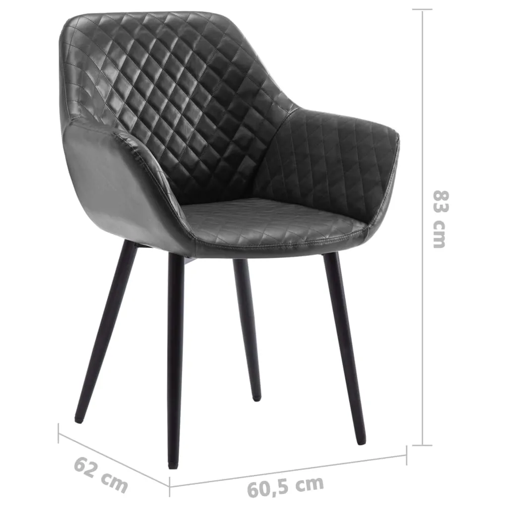 Medina Eetkamerstoelen 2 st kunstleer grijs
