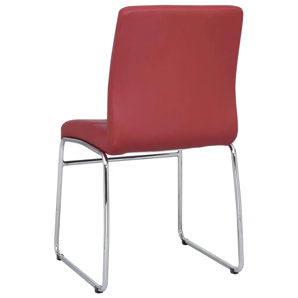 Medina Eetkamerstoelen 2 st kunstleer rood