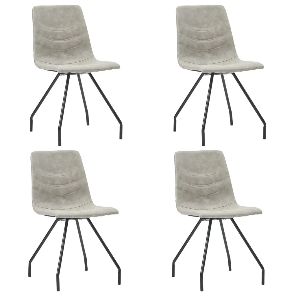 Medina Eetkamerstoelen 4 st kunstleer grijs