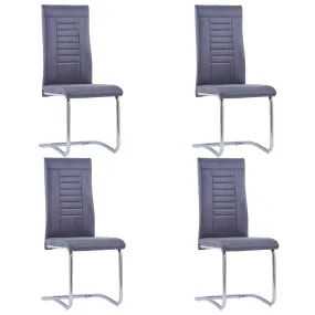 Medina Eetkamerstoelen 4 st kunstsuède grijs