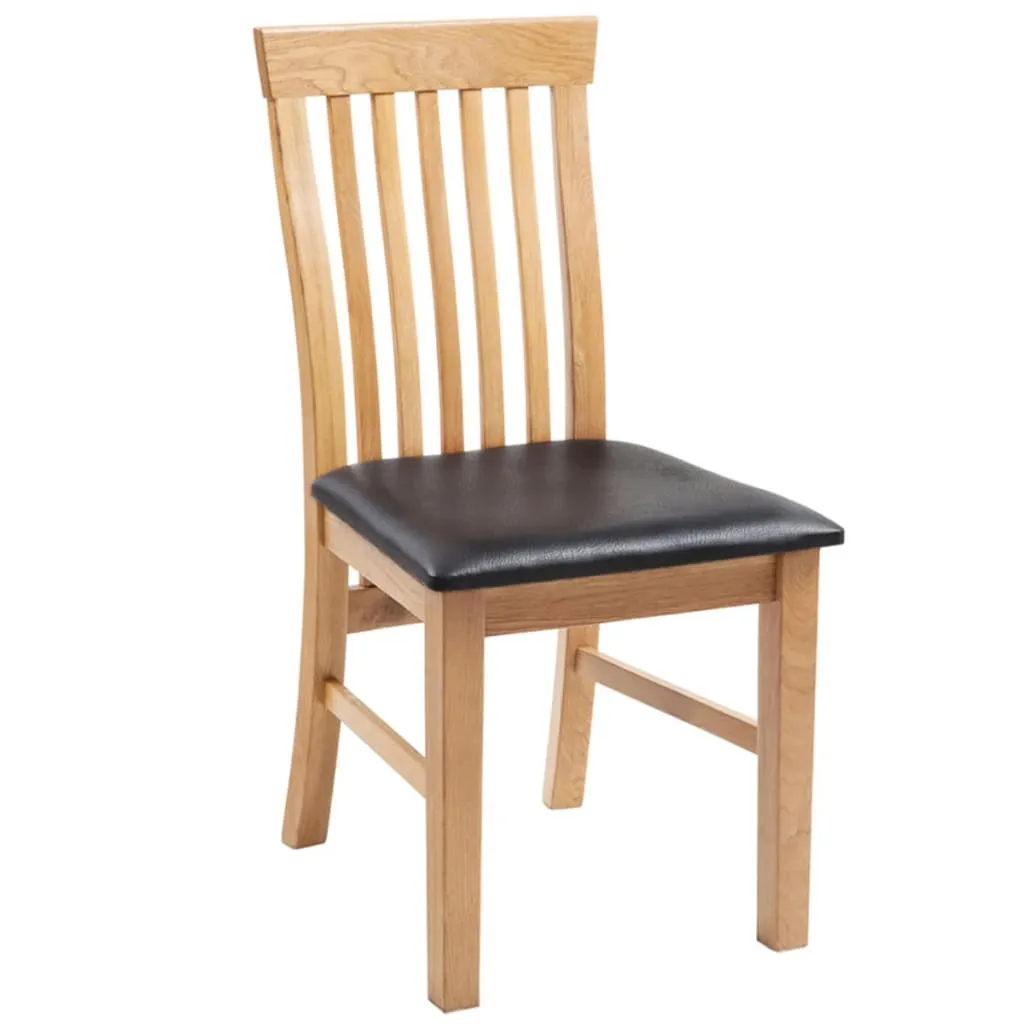 Medina Eetkamerstoelen 4 st massief eikenhout en kunstleer