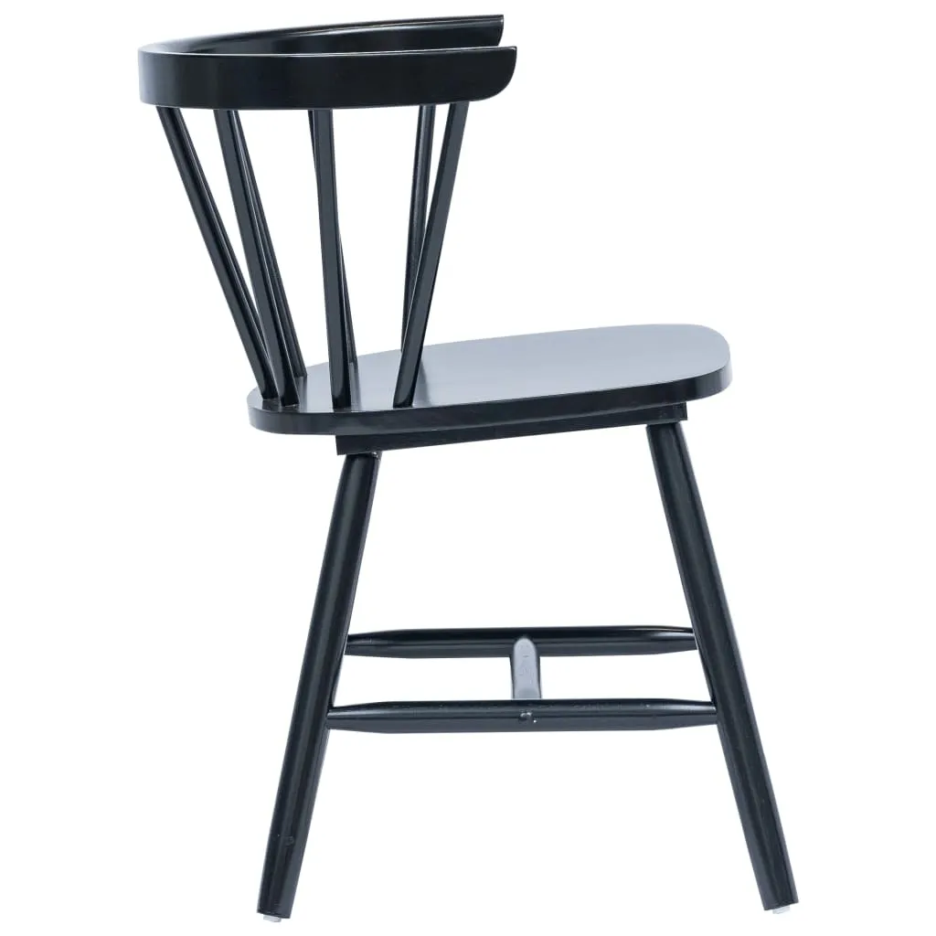 Medina Eetkamerstoelen 4 st massief rubberwood zwart