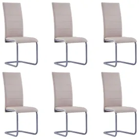 Medina Eetkamerstoelen 6 st kunstleer cappuccino