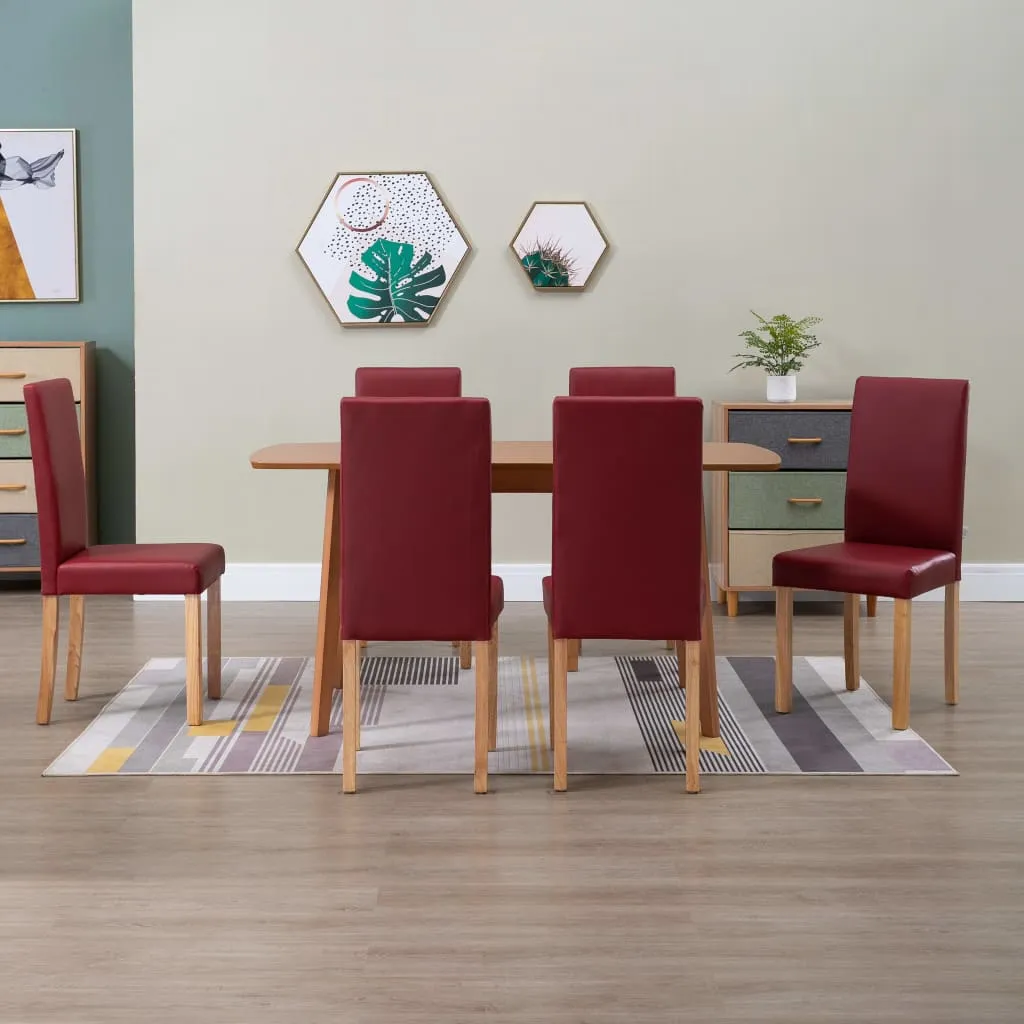 Medina Eetkamerstoelen 6 st kunstleer rood