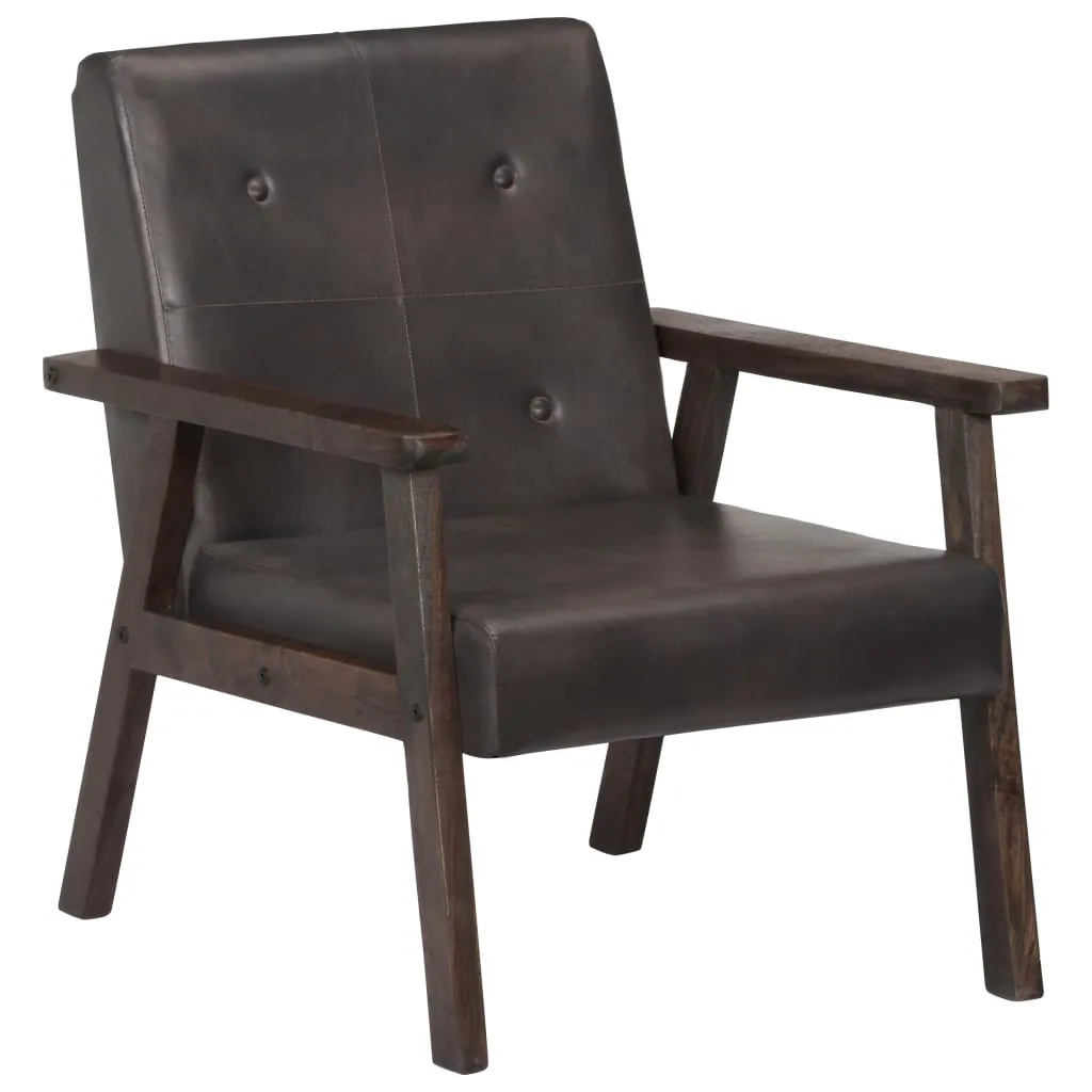 Medina Fauteuil echt leer grijs