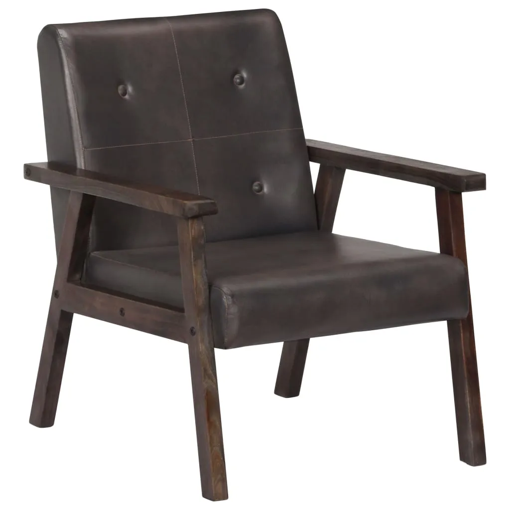 Medina Fauteuil echt leer grijs