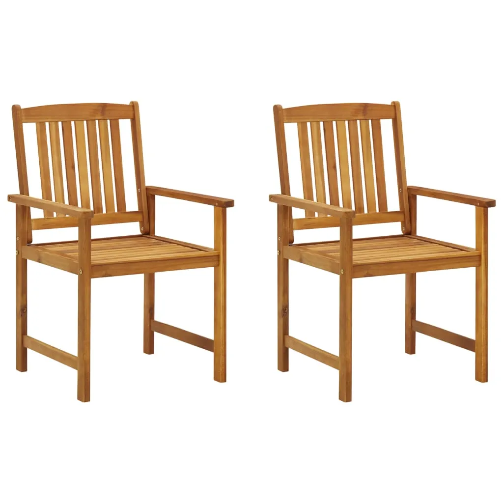 Medina Regisseursstoelen 2 st met kussens massief acaciahout