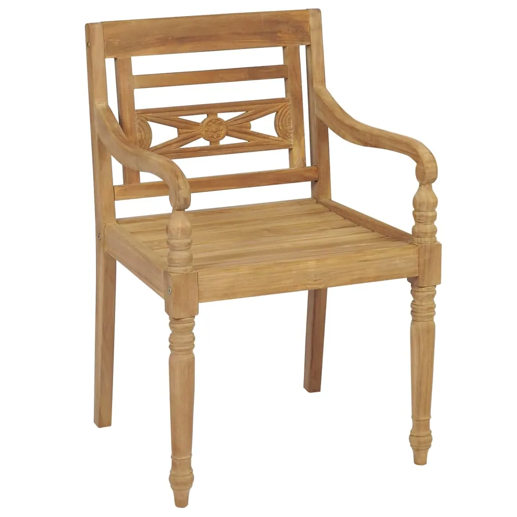 Medina Stoelen Batavia 2 st met antracietkleurige kussens teakhout