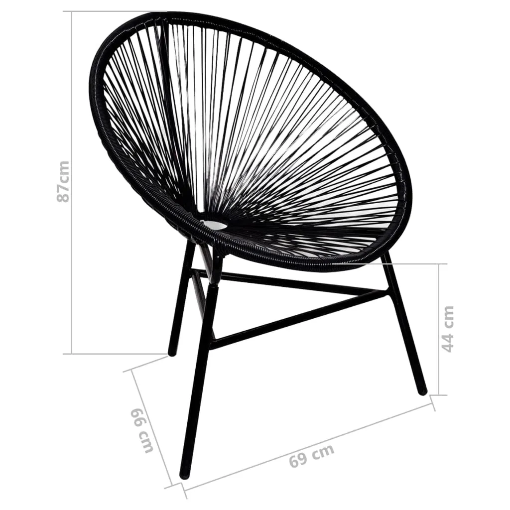 Medina Tuinmaanstoel poly rattan zwart