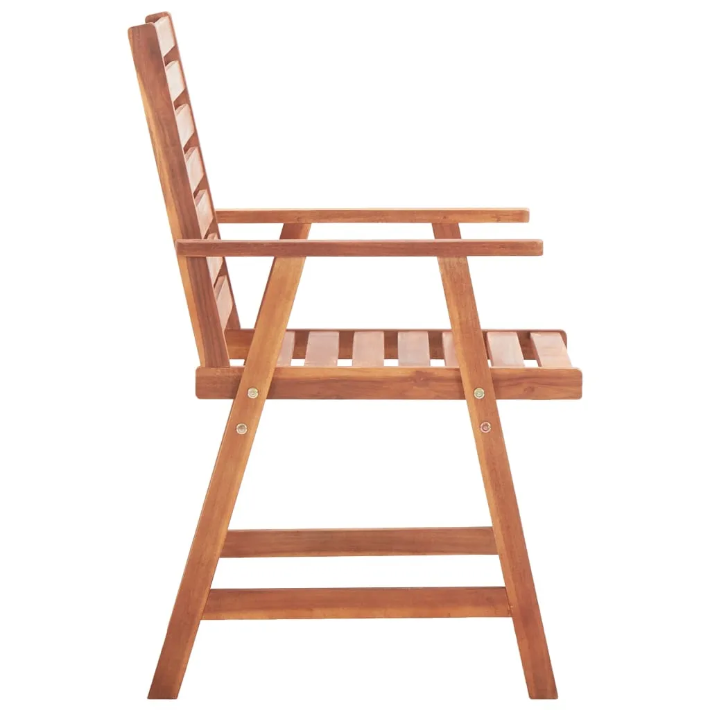 Medina Tuinstoelen 3 st met kussens massief acaciahout