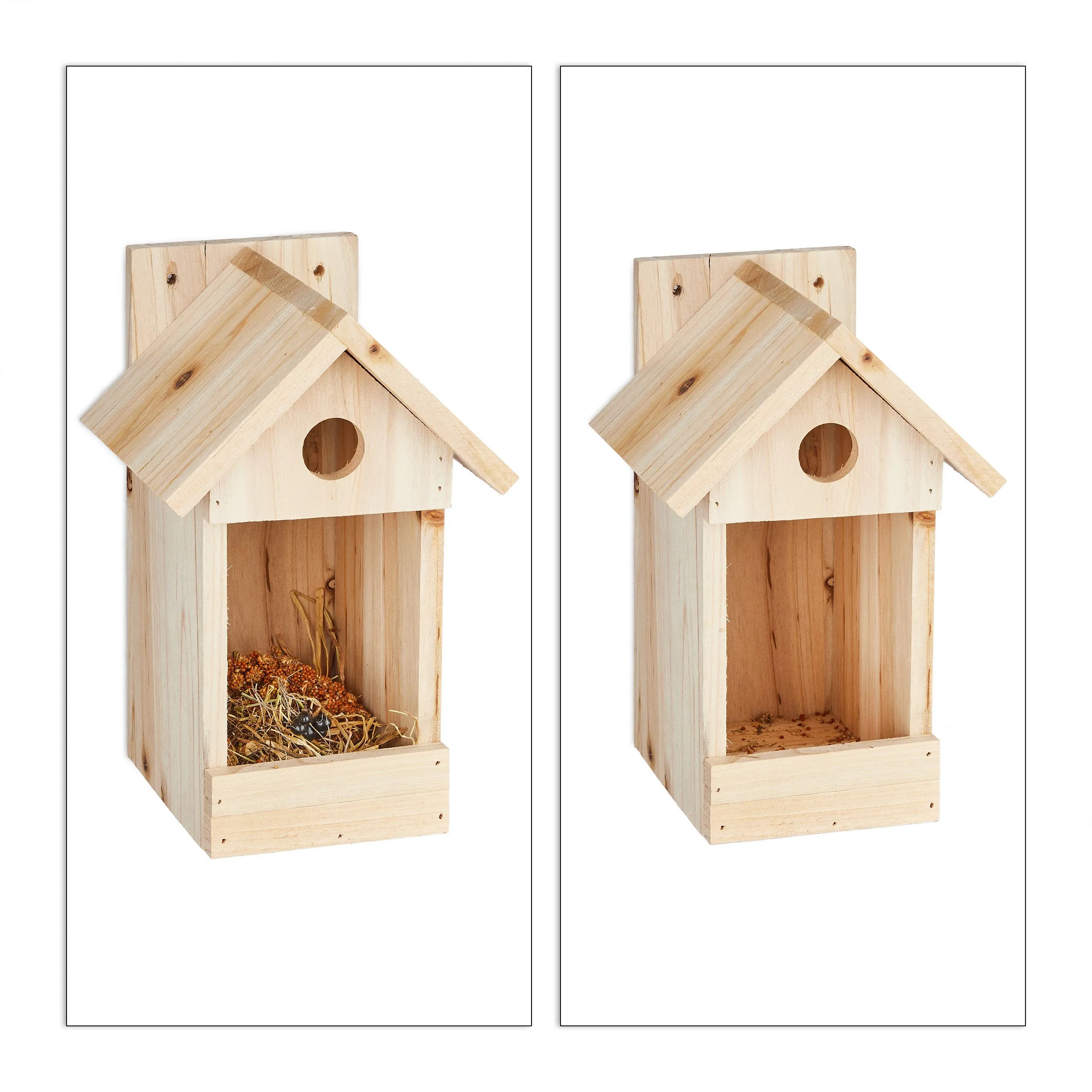 Nestkast van hout met puntdak