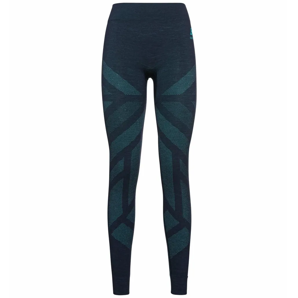 Ondergoed Odlo Women BL Bottom Long Kinship Warm Dark Sapphire Melange