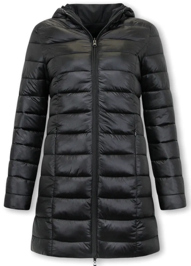 PARKA DOUBLE FACE DAMES JASSEN  SLIM FIT   ZWART