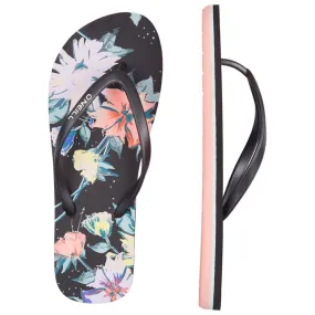 Slipper O'Neill Women M & M Print Black Aop w/ Green