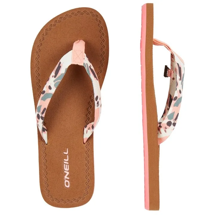 Slipper O'Neill Women Woven Strap Pink Aop w/ Green
